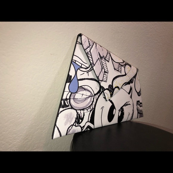 Asos Asymmetrical Graffiti-Style Envelope Clutch - Picture 3 of 16